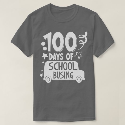 100. Schultag 100 Schulbustage T-Shirt (Design vorne)