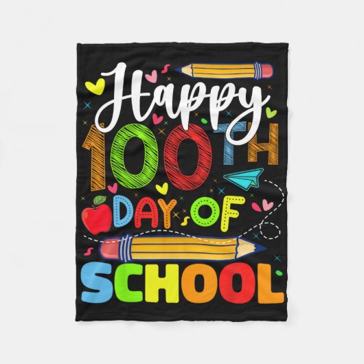 100. Schultag 100 Schultage Fleecedecke (Vorderseite)