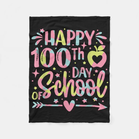 100. Schultag 100 Schultage Fleecedecke (Vorderseite)