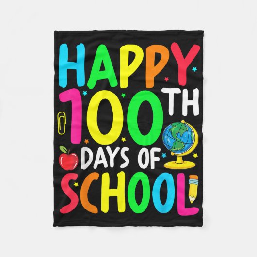 100. Schultag 100 Schultage Fleecedecke (Vorderseite)
