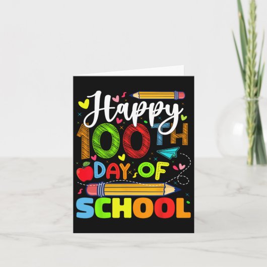 100. Schultag 100 Schultage Karte (Vorderseite)