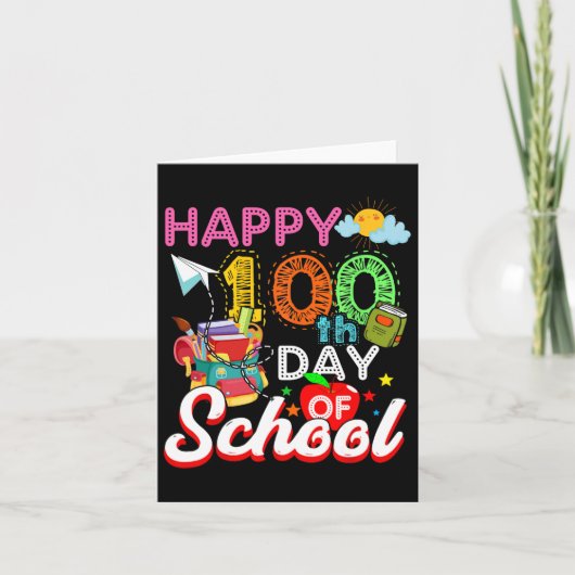100. Schultag 100 Schultage Karte (Vorderseite)