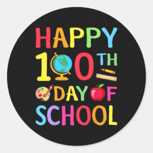 100. Schultag 100 Schultage Runder Aufkleber