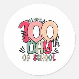 100. Schultag 100 Schultage Runder Aufkleber