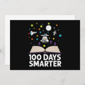 100. Schultag 100 Tage intelligenter Bücherraum Einladung (Vorne/Hinten)