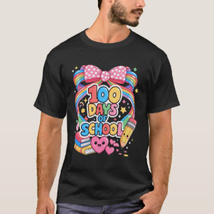 100. Schultag 100 Tage Lehrer Coquette Schleife T-Shirt