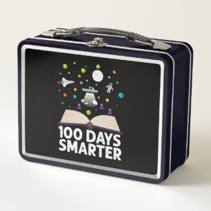100. Schultag 100 Tage schlauer Bücher Weltraum  Metall Brotdose