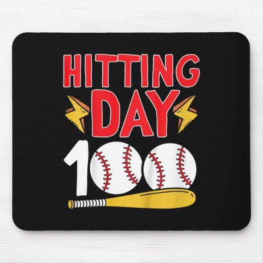 100. Schultag Baseball 100 Schultage Mousepad (Vorne)