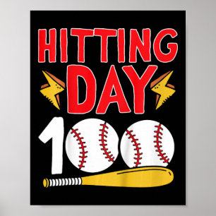 100. Schultag Baseball 100 Schultage Poster