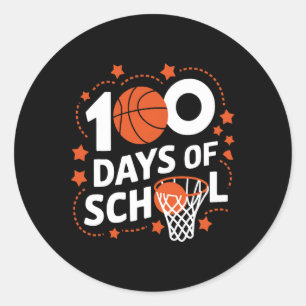 100. Schultag Basketball Kinder 100 Tage SC Runder Aufkleber