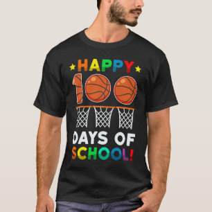 100. Schultag Basketball Kinder Jungen Mädchen Tee