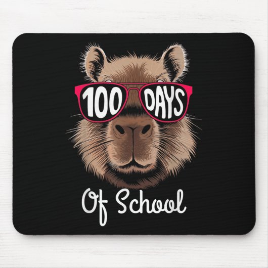 100. Schultag Cool Capybara 100 Tage klüger Mousepad (Vorne)