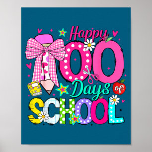 100. Schultag Coquette-Schleife Mädchen Lehrerinne Poster