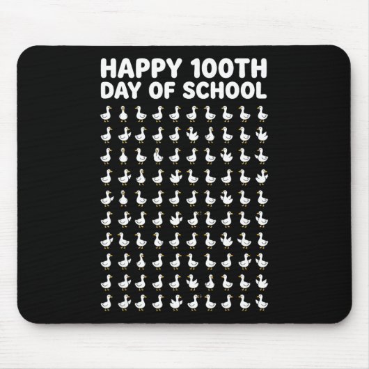 100. Schultag Enten Gans Zählen Lehrer S Mousepad (Vorne)