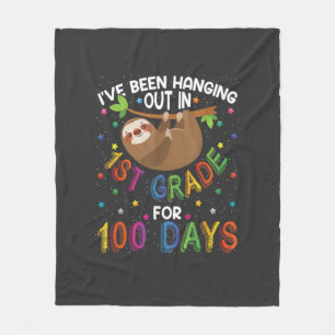 100. Schultag Faultier-Design - 1. Klasse 100 T Fleecedecke