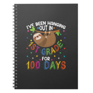100. Schultag Faultier-Design - 1. Klasse 100 T Notizblock
