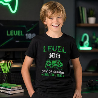 100. Schultag Gamer T-Shirt - Kinder Video Spiele Tri-Blend Shirt