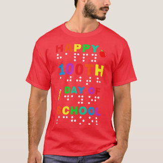 100. Schultag in Braille Blind Visuelle Impaire T-Shirt