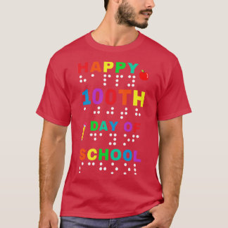 100. Schultag in Braille Blind Visuelle Impaire T-Shirt