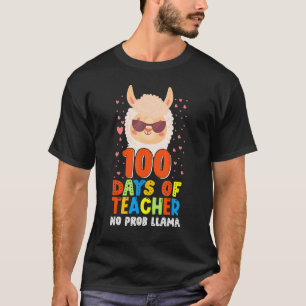 100. Schultag Kein Prob Llama 100 Tage Schlauer T-Shirt