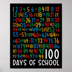 100. Schultag Kinder 100 Tage Mathematik Nu lernen Poster