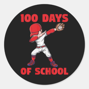 100. Schultag Kinder Baseball 100 Tage Scho Runder Aufkleber