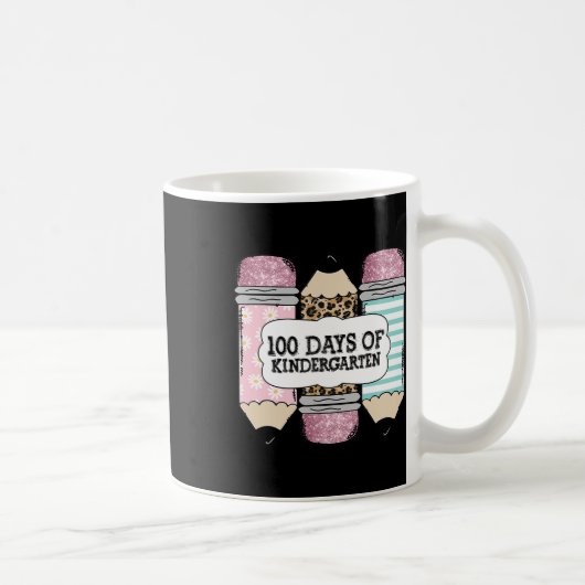100. Schultag Kindergarten Leopard Bleistift Te Kaffeetasse (Rechts)