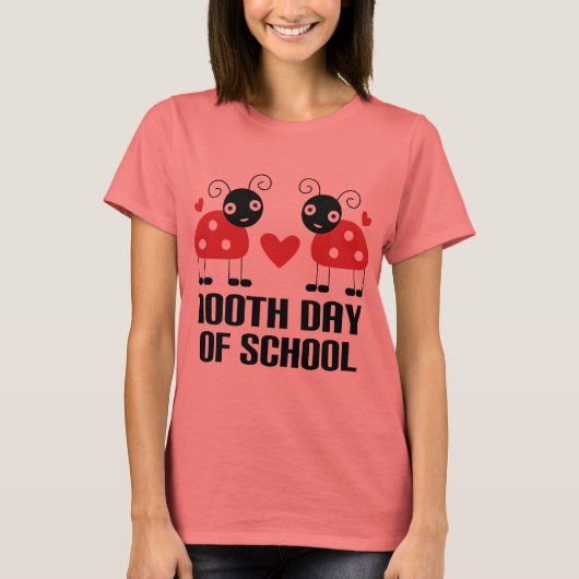 100. Schultag Ladybug Lehrer Geschenk T-Shirt (Vorderseite)