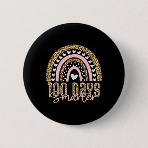 100. Schultag Lehrer 100 Tage Regenbogen Leoparden Button