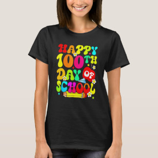 100. Schultag Lehrer Jungen Mädchen Glücklicher 10 T-Shirt