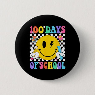 100. Schultag Lehrer Kinder Retro 100 Tage Schule Button