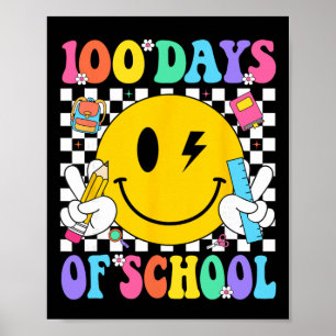 100. Schultag Lehrer Kinder Retro 100 Tage Schule Poster
