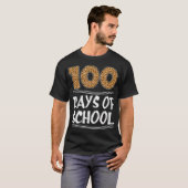 100. Schultag Leopard Print Geschenklehrer T-Shirt (Vorne ganz)