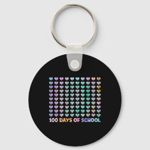 100. Schultag Leopard Regenbogen 100 Tage Intellig Schlüsselanhänger