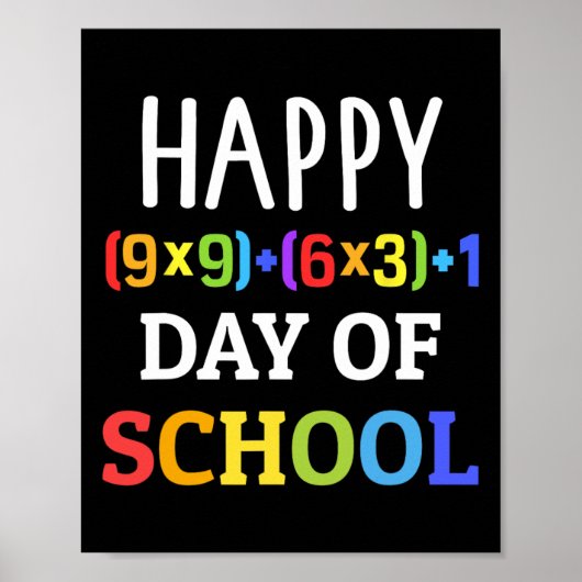 100. Schultag mit Mathematik Formel für 100 Tage Poster (Vorne)