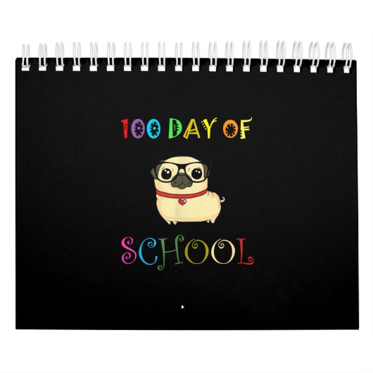 100. Schultag Mops Dog Lehrer Kinder glücklich Kalender (Titelbild)