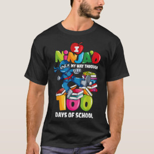 100. Schultag Ninja Lehrer 100 Tage T-Shirt