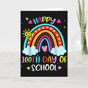 100. Schultag Regenbogen Glücklich 100 Tage Schlau Karte
