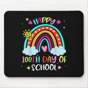 100. Schultag Regenbogen Glücklich 100 Tage schlau Mousepad