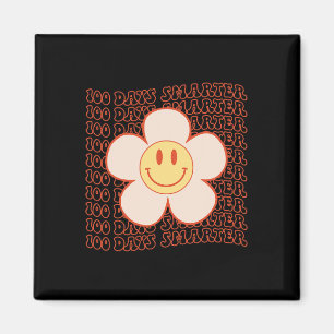 100. Schultag Retro Groovy Happy Gesicht 100 Da Magnet