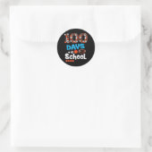 100. Schultag Runder Aufkleber (Tasche)