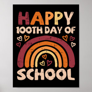 100. Schultag schwarzer Regenbogen 100 Tage Lehrer Poster