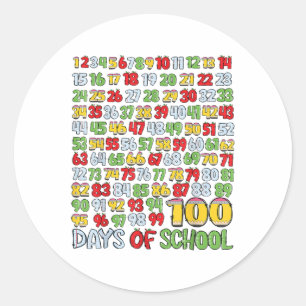 100. Schultag Shirt 100 Tage Schulmathematik Runder Aufkleber