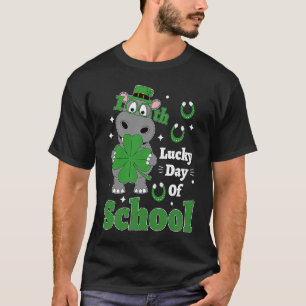 100. Schultag Süßer Nilpferd 100 Tage Schüler Lehr T-Shirt