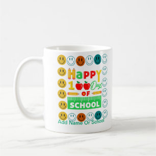 100. Schultag Süßes Lächeln Gesicht Kaffeetasse