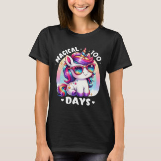 100. Schultag Unicorn 100 Magische Tage Lehre T-Shirt