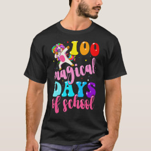 100. Schultag Unicorn 100 Magische Tage Lehre T-Shirt