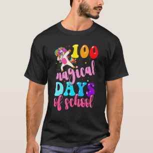 100. Schultag Unicorn 100 Magische Tage Lehre T-Shirt