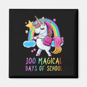 100. Schultag Unicorn 100 magische Tage Rainb Magnet