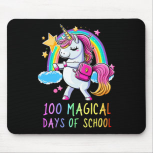 100. Schultag Unicorn 100 magische Tage Rainb Mousepad